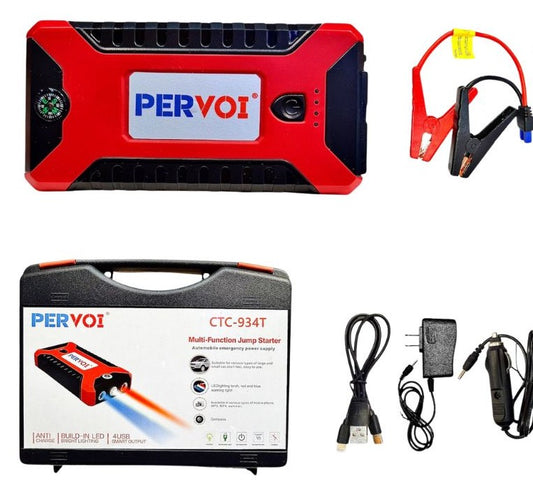 Arrancador de Baterías PERVOI | Energía de Respaldo Multifuncional para Auto, Router y Celular