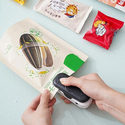 Máquina Selladora de Snacks Portátil Recargable USB | Sellador de Bolsas 2 en 1