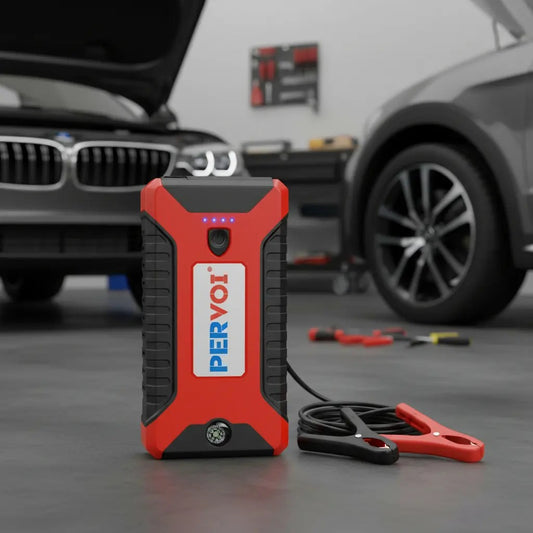Arrancador de Baterías PERVOI | Energía de Respaldo Multifuncional para Auto, Router y Celular