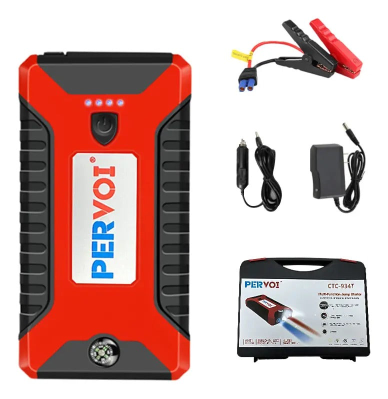 Arrancador de Baterías PERVOI | Energía de Respaldo Multifuncional para Auto, Router y Celular